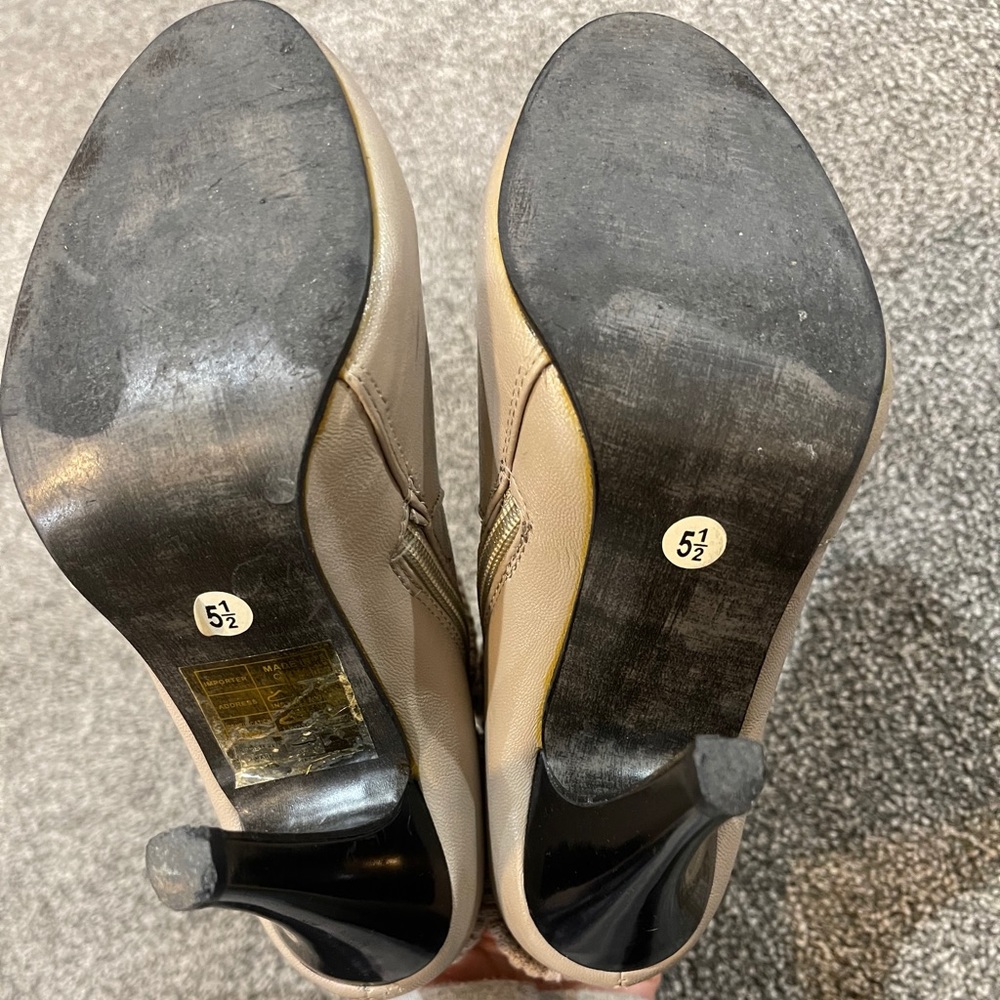 Beige booties size 5.5 in woman